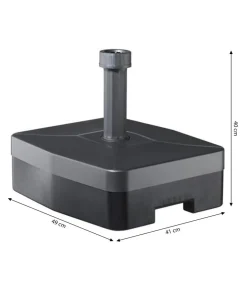 beo Kunststoff Schirmständer mit Rollen, 30 Liter, ca. B41/H40/T49 cm Dunkelgrau New