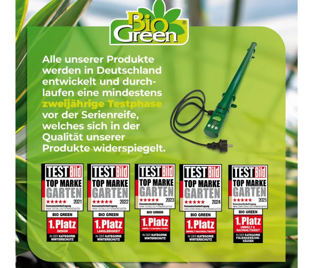 Bio Green Elektro-Gewächshausheizung 135 W mit integriertem Thermostat, ca. B100/H5/T5 cm Grün Sale