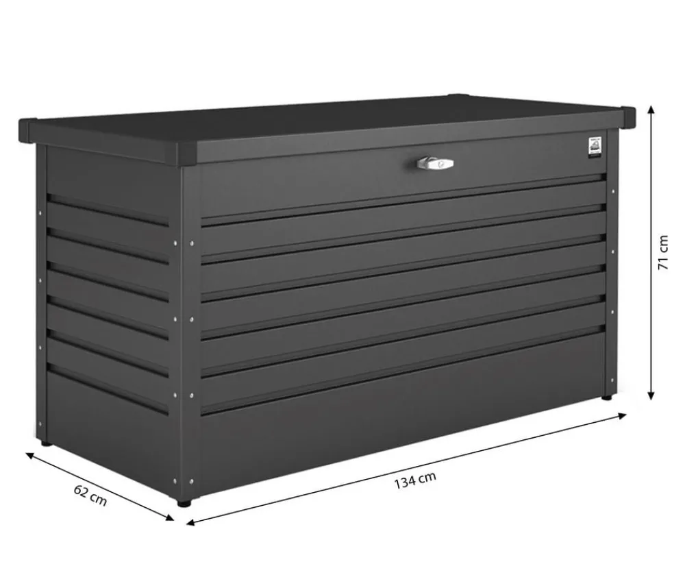 biohort FreizeitBox 130, ca. B134/H71/T62 cm Dunkelgrau Hot