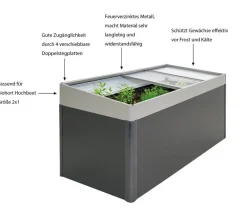 biohort Hochbeete & Frühbeete > Frühbeetaufsatz 2x1, ca. B200,2/H28,5/T101,8 cm