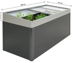 biohort Hochbeete & Frühbeete > Frühbeetaufsatz 2x1, ca. B200,2/H28,5/T101,8 cm
