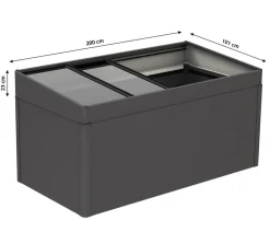 biohort Frühbeetaufsatz 2x1, ca. B200,2/H28,5/T101,8 cm Dunkelgrau