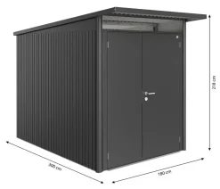 biohort Gerätehaus AvantGarde® Gr. A3, ca. B180/H218/T300 cm Dunkelgrau Best