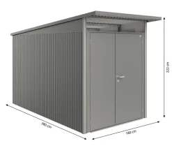 biohort Gerätehaus AvantGarde® Gr. A4, ca. B180/H222/T380 cm Quarzgrau Sale