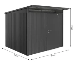 biohort Gartenhäuser & Gerätehäuser - Gerätehaus AvantGarde® A5, ca. B260/H218/T220 cm Quarzgrau