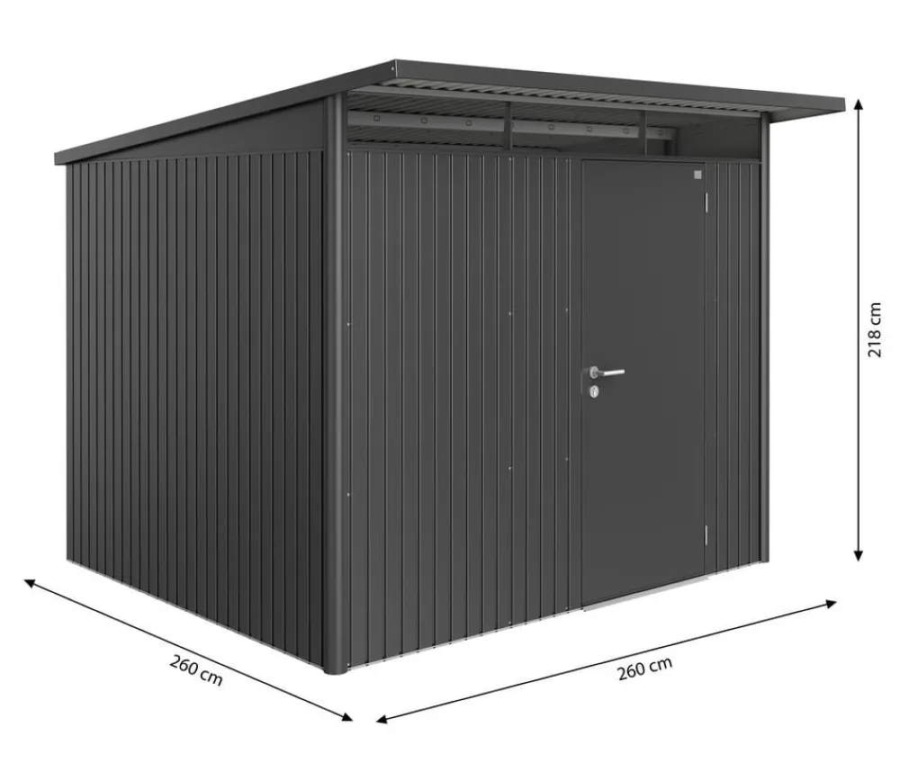 biohort Gartenhäuser & Gerätehäuser - Gerätehaus AvantGarde® A5, ca. B260/H218/T220 cm Quarzgrau