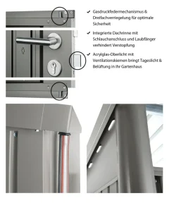 biohort Gerätehaus AvantGarde® Gr. A6, ca. B260/H218/T260 cm Silber