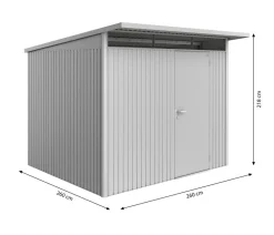 biohort Gerätehaus AvantGarde® Gr. A6, ca. B260/H218/T260 cm Silber