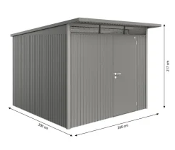biohort Gerätehaus AvantGarde® A7, ca. B260/H217/T300 cm Quarzgrau Outlet