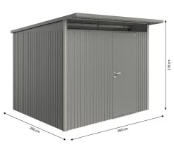 biohort Gartenhäuser & Gerätehäuser - Gerätehaus AvantGarde® Gr. A6, ca. B260/H218/T260 cm Quarzgrau
