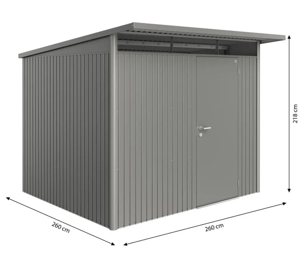 biohort Gartenhäuser & Gerätehäuser - Gerätehaus AvantGarde® Gr. A6, ca. B260/H218/T260 cm Quarzgrau