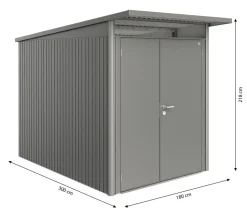 biohort Gerätehaus AvantGarde® Gr. A3, ca. B180/H218/T300 cm Quarzgrau Outlet