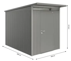 biohort Gartenhäuser & Gerätehäuser - Gerätehaus AvantGarde® Gr. A3, ca. B180/H218/T300 cm Quarzgrau