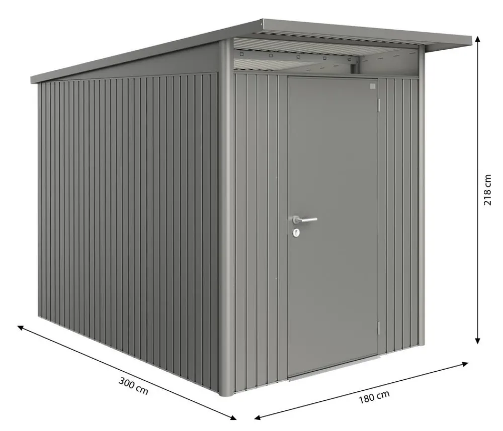 biohort Gartenhäuser & Gerätehäuser - Gerätehaus AvantGarde® Gr. A3, ca. B180/H218/T300 cm Quarzgrau