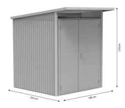 biohort Gerätehaus AvantGarde® A1, ca. B180/H250/T220 cm Silber Outlet