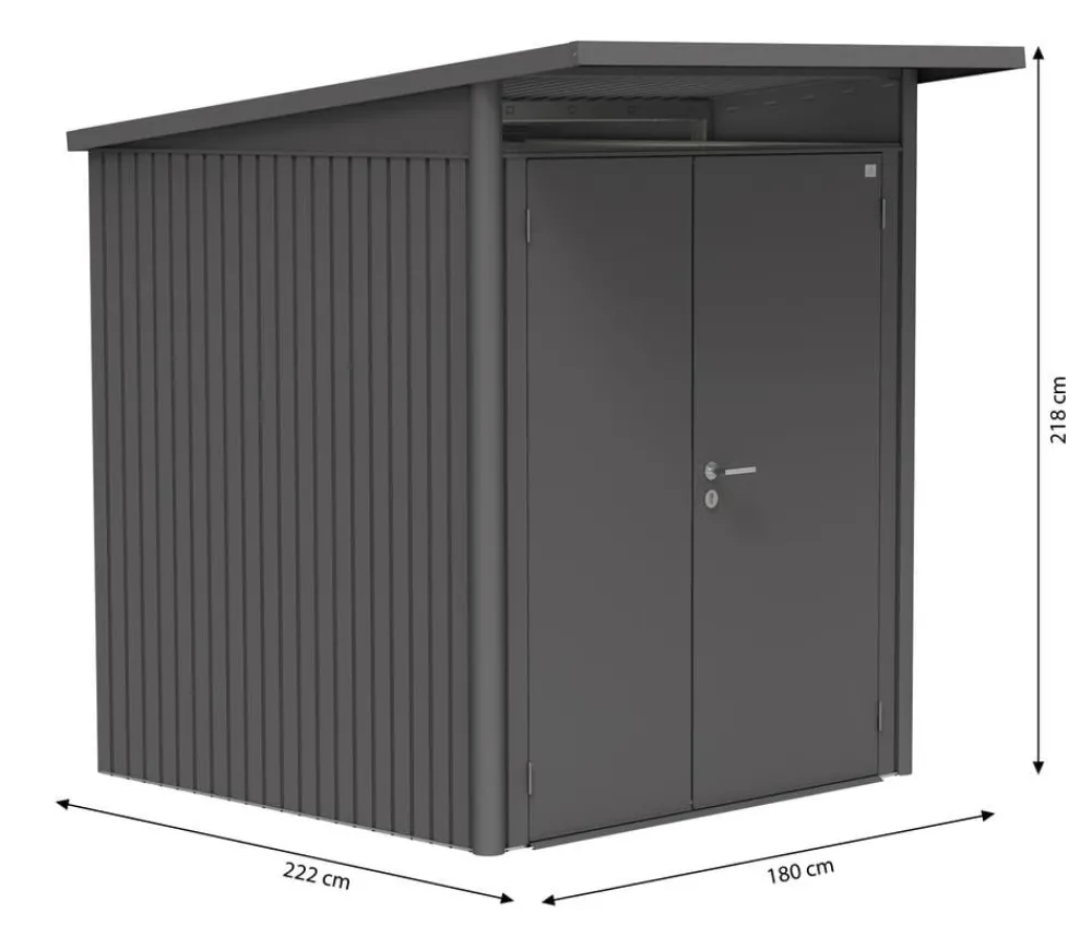 biohort Gartenhäuser & Gerätehäuser - Gerätehaus AvantGarde® A1, ca. B180/H250/T220 cm Dunkelgrau