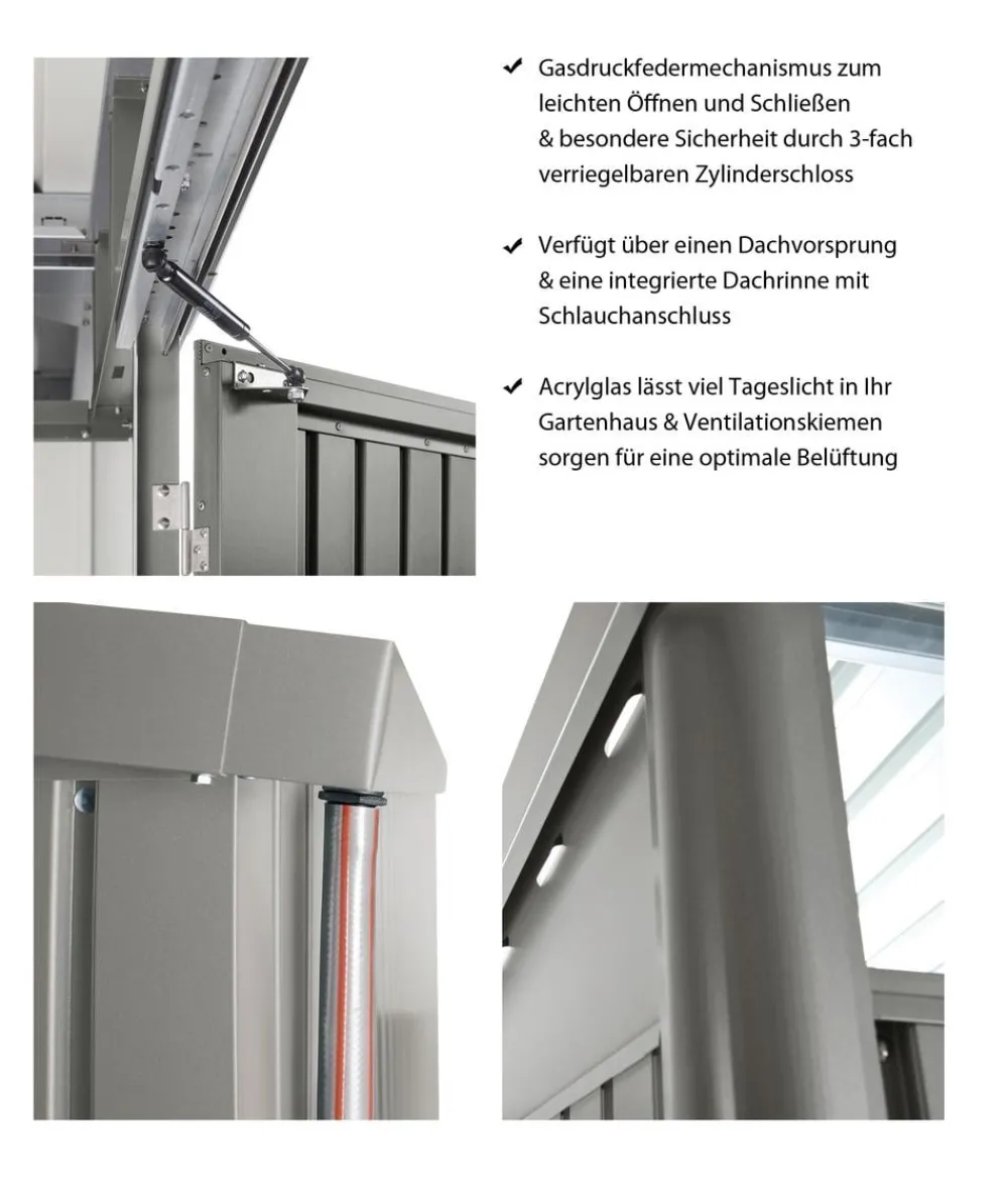 biohort Gartenhäuser & Gerätehäuser > Gerätehaus AvantGarde® A8, ca. B260/H222/T380 cm