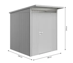 biohort Gartenhäuser & Gerätehäuser - Gerätehaus AvantGarde® A1, ca. B180/H250/T220 cm Silber