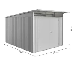 biohort Gartenhäuser & Gerätehäuser - Gerätehaus AvantGarde® A8, ca. B260/H222/T380 cm Silber