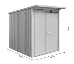 biohort Gartenhäuser & Gerätehäuser - Gerätehaus AvantGarde® A8, ca. B260/H222/T380 cm Quarzgrau