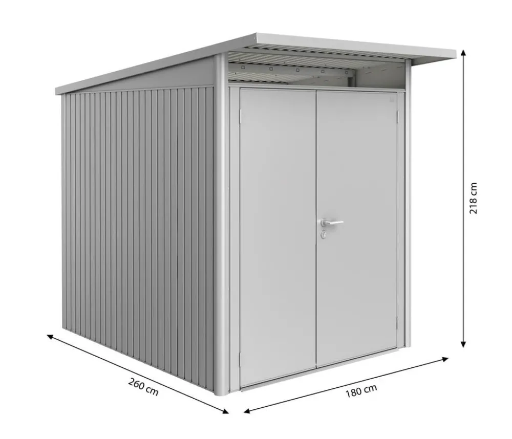 biohort Gartenhäuser & Gerätehäuser - Gerätehaus AvantGarde® A8, ca. B260/H222/T380 cm Quarzgrau