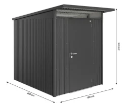 biohort Gartenhäuser & Gerätehäuser - Gerätehaus AvantGarde® Gr. A2, ca. B180/H218/T260 cm Dunkelgrau