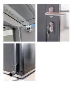 biohort Gerätehaus CasaNova® 3 x 3, ca. B328/H250/T328 cm Dunkelgrau Outlet