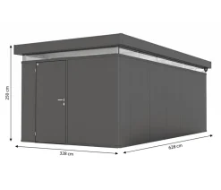 biohort Gerätehaus CasaNova® 3 x 6, ca. B328/H250/T628 cm Dunkelgrau Outlet