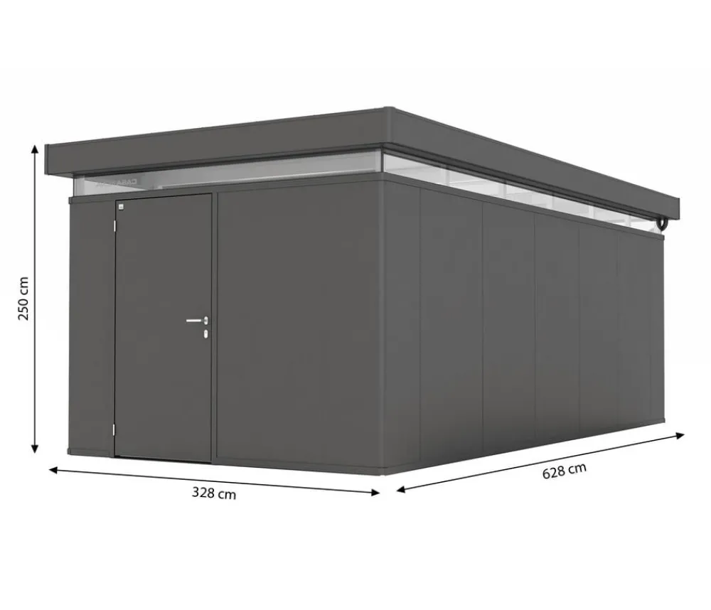 biohort Gerätehaus CasaNova® 3 x 6, ca. B328/H250/T628 cm Dunkelgrau Outlet