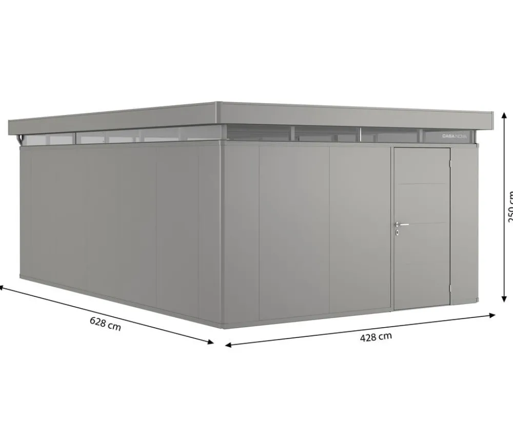 biohort Gartenhäuser & Gerätehäuser - Gerätehaus CasaNova® 4 x 6, ca. B428/H250/T628 cm Quarzgrau
