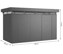 biohort Gerätehaus CasaNova® 4 x 2, ca. B428/H250/T228 cm Dunkelgrau Hot