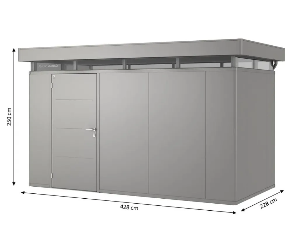 biohort Gerätehaus CasaNova® 4 x 2, ca. B428/H250/T228 cm Quarzgrau New