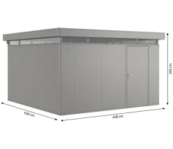 biohort Gartenhäuser & Gerätehäuser - Gerätehaus CasaNova® 4 x 4, ca. B428/H250/T428 cm Quarzgrau