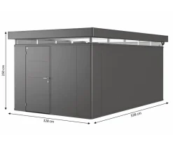biohort Gartenhäuser & Gerätehäuser - Gerätehaus CasaNova® 3 x 5, ca. B328/H250/T528 cm Dunkelgrau