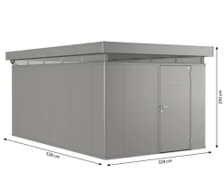 biohort Gerätehaus CasaNova® 3 x 5, ca. B328/H250/T528 cm Quarzgrau