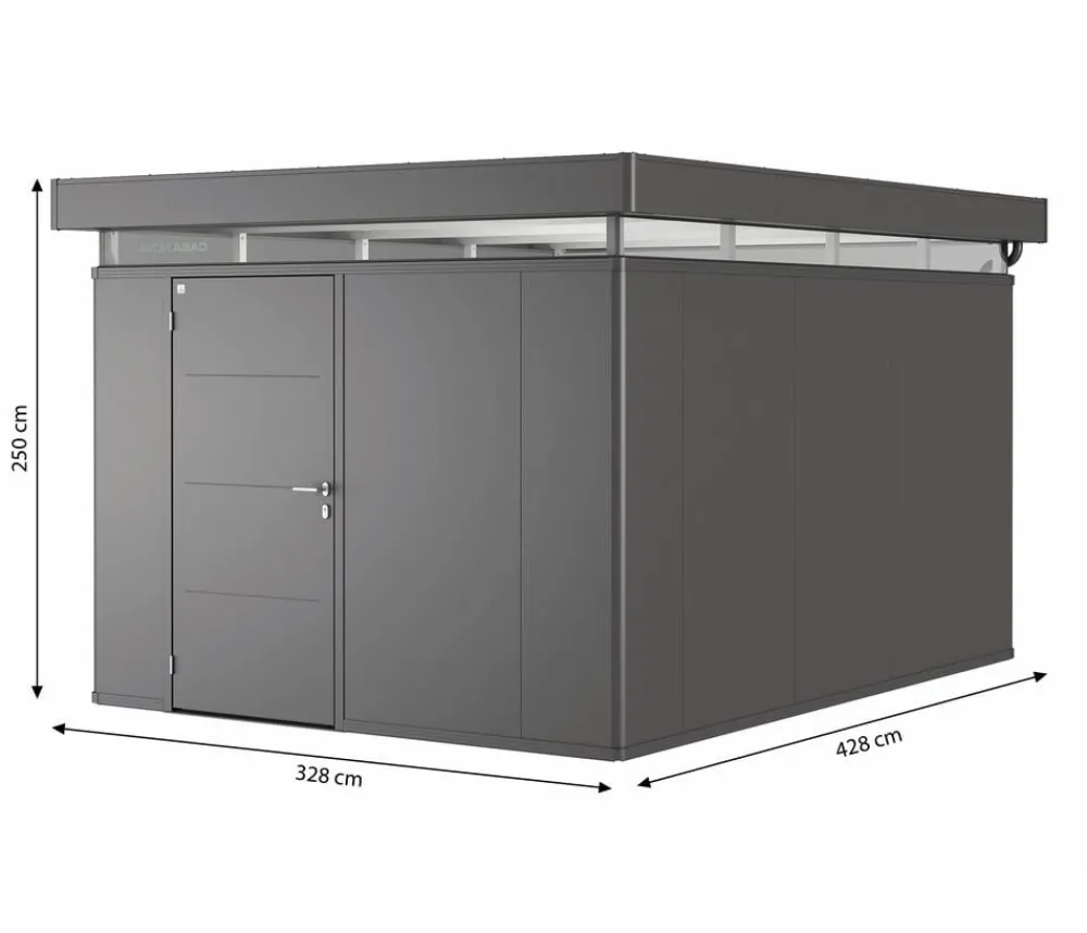 biohort Gerätehaus CasaNova® 3 x 4, ca. B328/H250/T428 cm Dunkelgrau