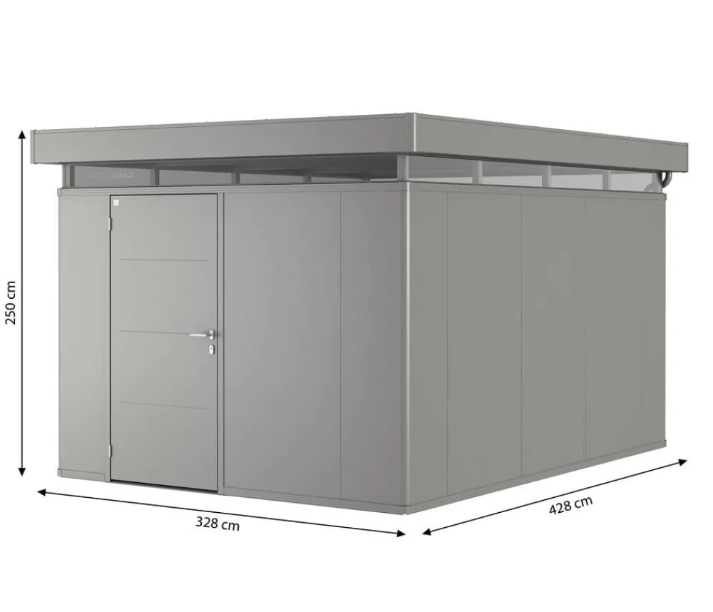 biohort Gartenhäuser & Gerätehäuser - Gerätehaus CasaNova® 3 x 2, ca. B328/H250/T228 cm Dunkelgrau