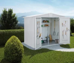 biohort Gerätehaus Europa 3, ca. B244/H203/T156 cm Silber Hot