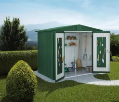 biohort Gartenhäuser & Gerätehäuser - Gerätehaus Europa 3, ca. B244/H203/T156 cm Dunkelgrün