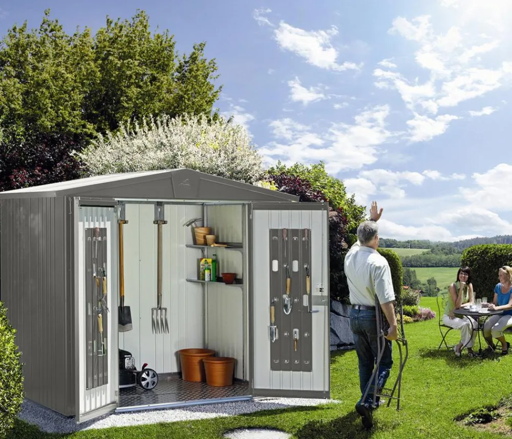 biohort Gerätehaus Europa 5, ca. B316/H209/T228 cm Quarzgrau Clearance