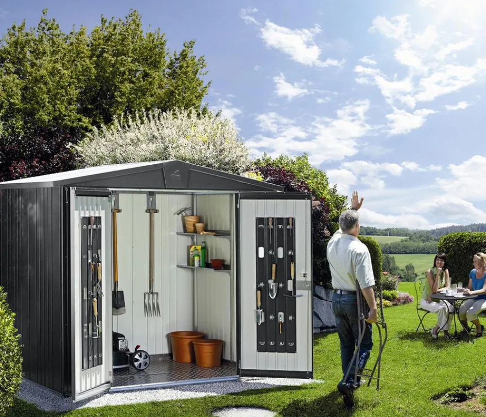 biohort Gartenhäuser & Gerätehäuser - Gerätehaus Europa 5, ca. B316/H209/T228 cm Dunkelgrau