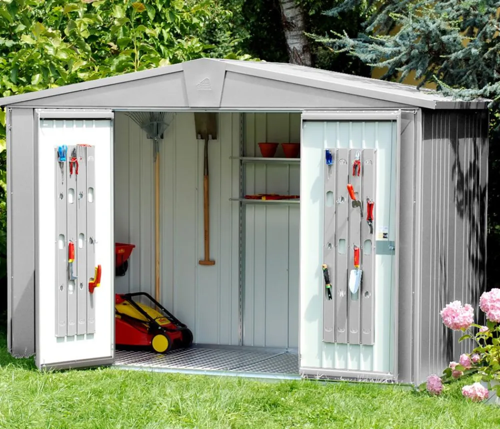 biohort Gartenhäuser & Gerätehäuser - Gerätehaus Europa 5, ca. B316/H209/T228 cm Silber