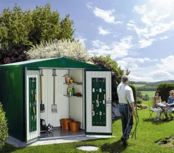 biohort Gerätehaus Europa 2, ca. B172/H196/T156 cm Dunkelgrün Sale
