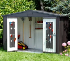 biohort Gerätehaus Europa 6, ca. B244/H203/T300 cm Dunkelgrau Hot