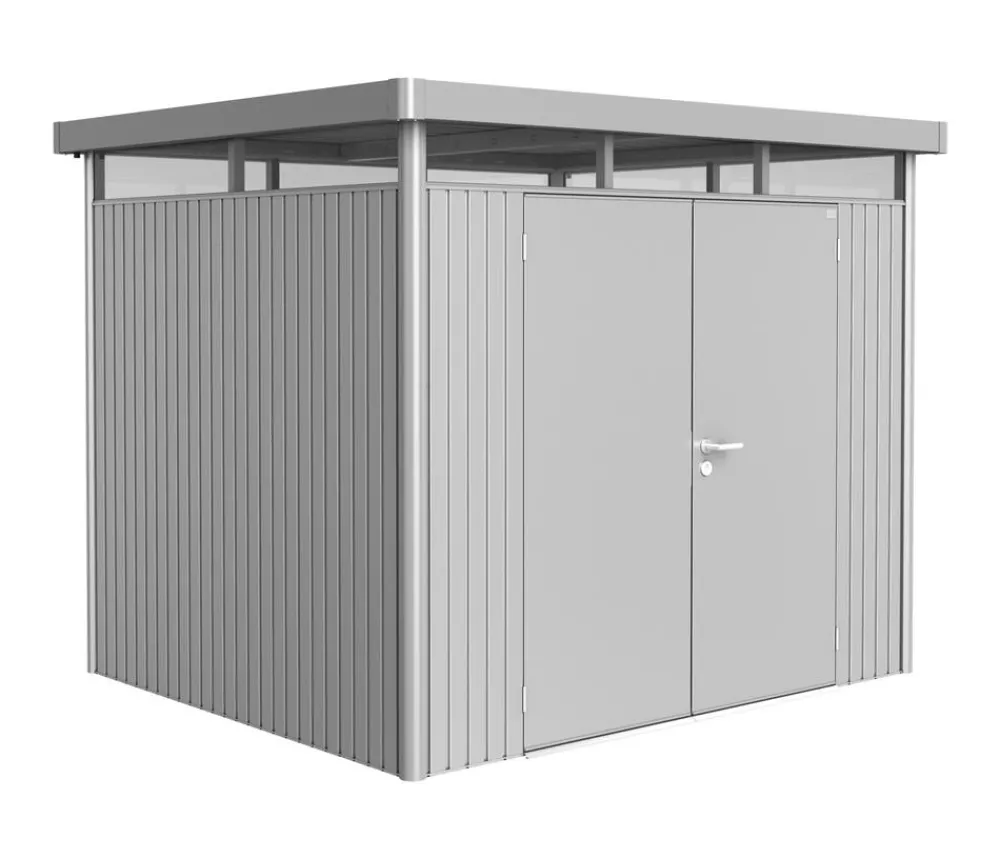 biohort Gerätehaus HighLine H3, ca. B275/H222/T235 cm Silber Clearance