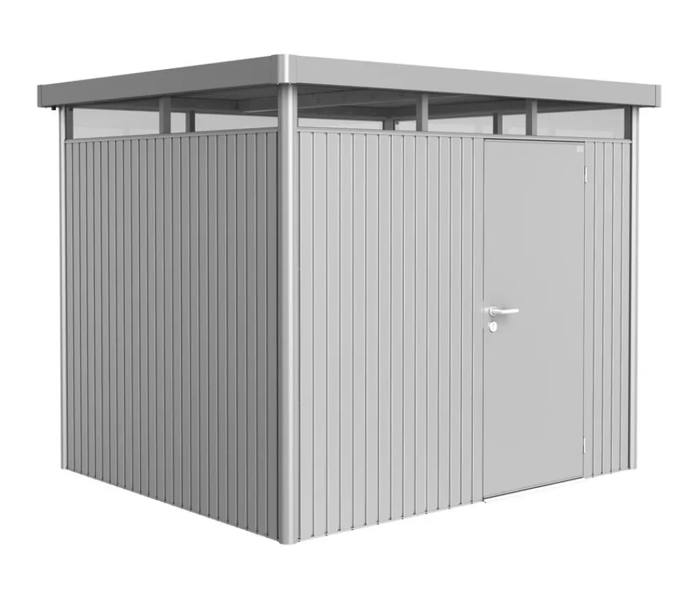 biohort Gartenhäuser & Gerätehäuser - Gerätehaus HighLine H3, ca. B275/H222/T235 cm Silber