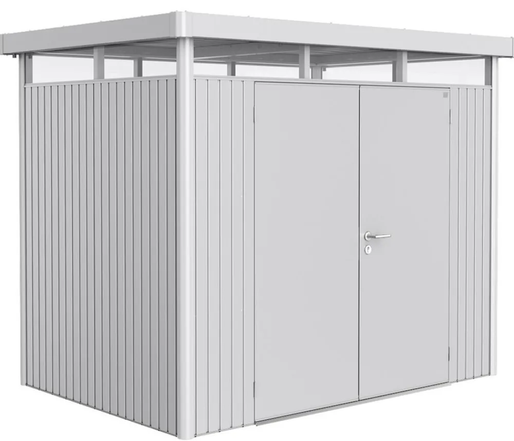 biohort Gartenhäuser & Gerätehäuser - Gerätehaus HighLine H2, ca. B275/H222/T195 cm Silber