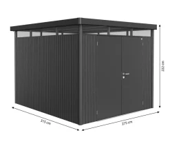 biohort Gartenhäuser & Gerätehäuser - Gerätehaus HighLine H5, ca. B275/H222/T315 cm Dunkelgrau