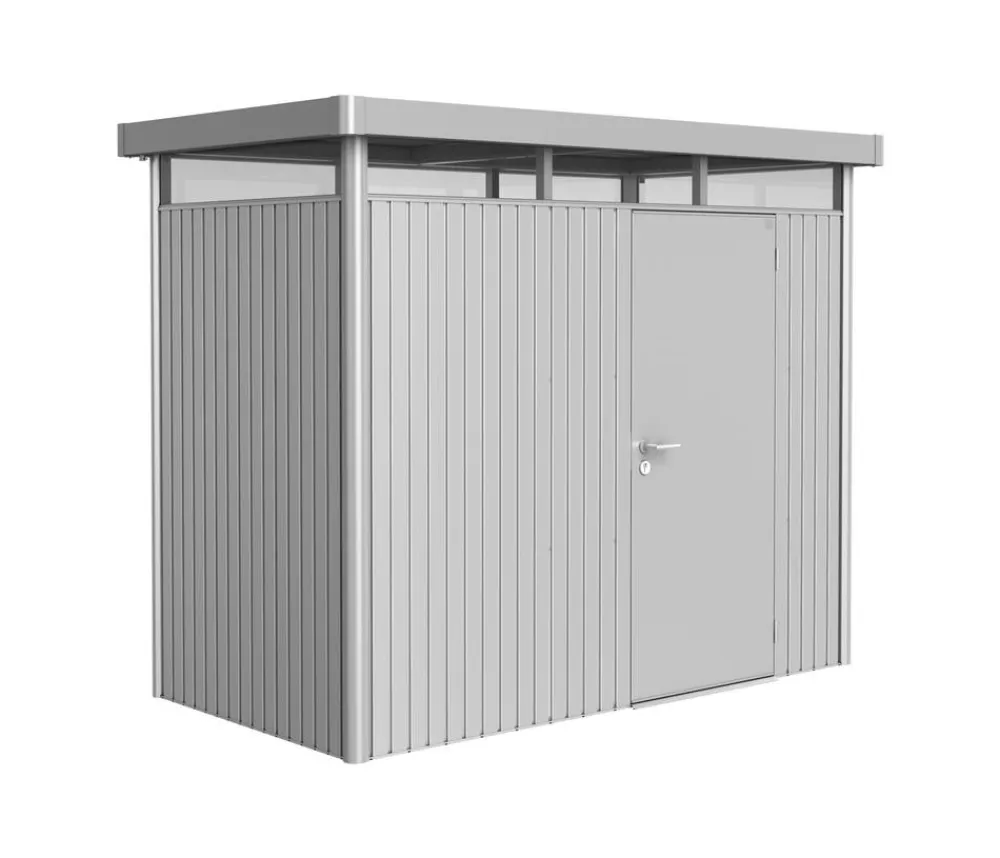 biohort Gartenhäuser & Gerätehäuser - Gerätehaus HighLine H1, ca. B275/H222/T155 cm Silber