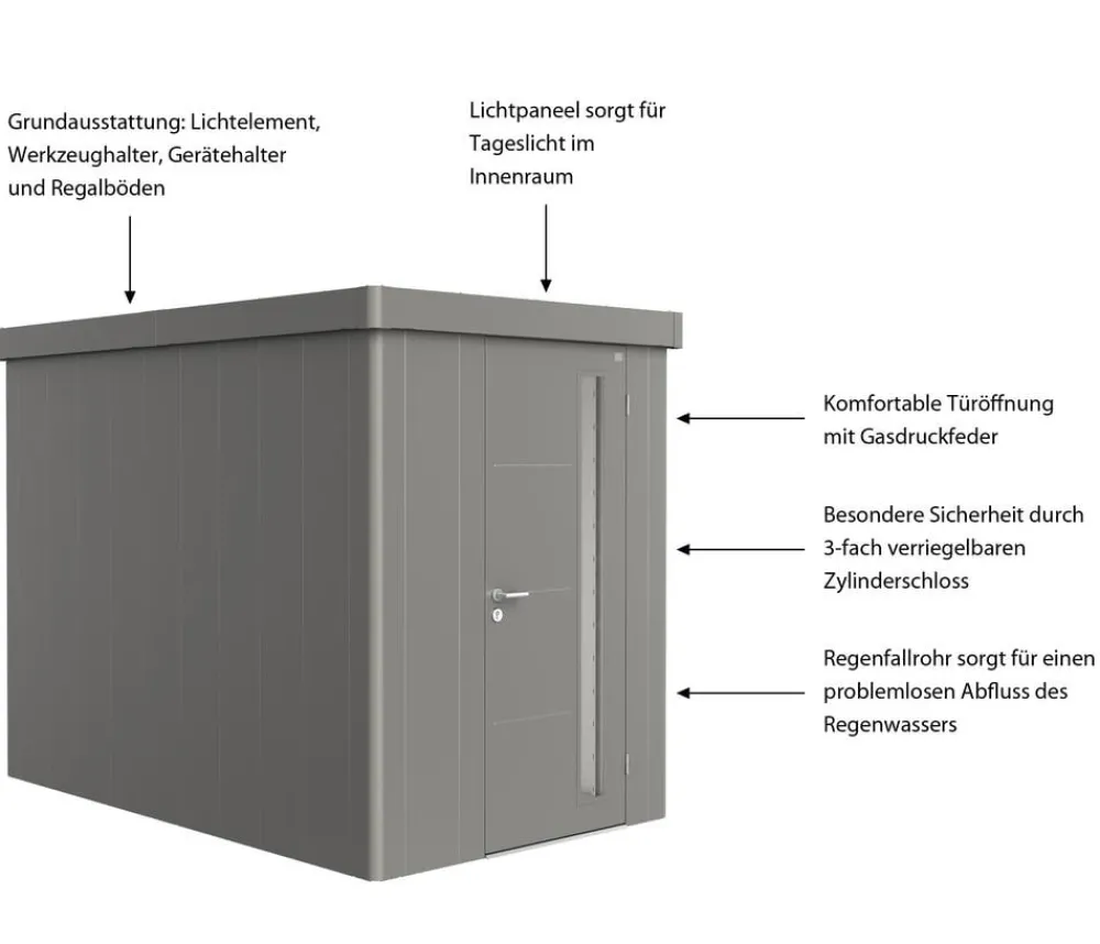 biohort Gartenhäuser & Gerätehäuser > Gerätehaus Neo 3A, ca. B180/H222/T292 cm